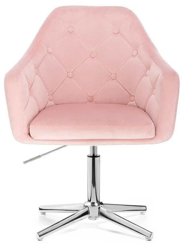 LuxuryForm DESIGN Kreslo ANDORA VELUR na striebornom kríži - svetloružové
