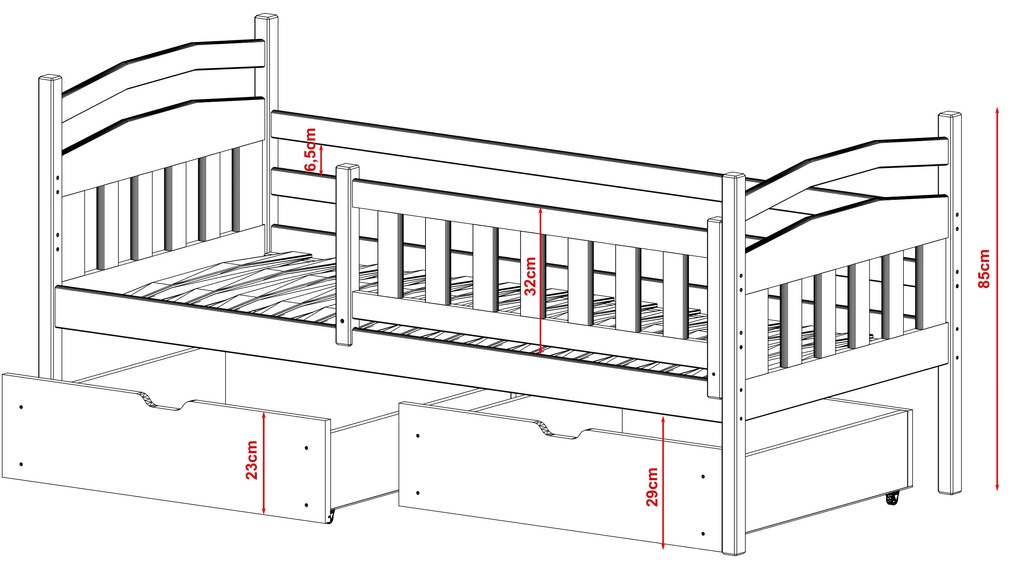 Detská posteľ 90 x 200 cm Tarra (s roštom a úl. priestorom) (biela). Akcia -10%. Vlastná spoľahlivá doprava až k Vám domov. 1012981