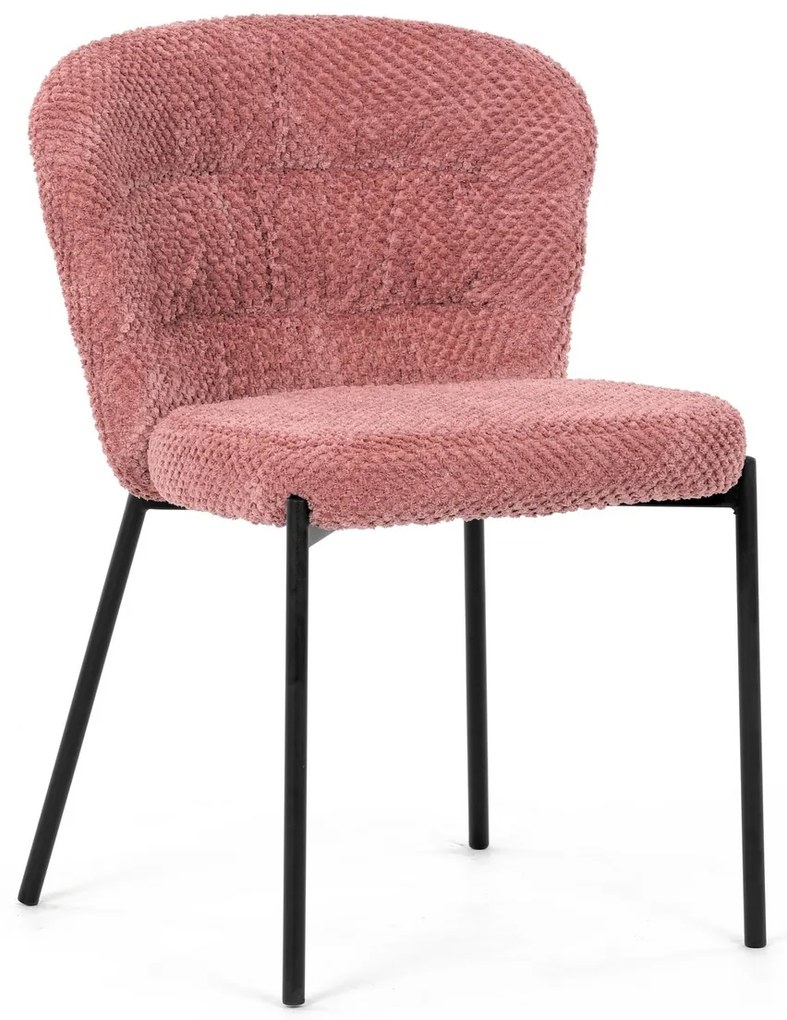 Súprava jedálenských stoličiek Bouclé CT-W1077PINK2, 4 ks