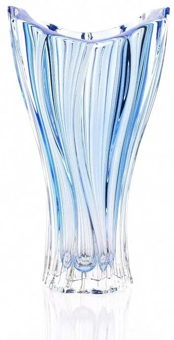 KRIŠTÁĽOVÁ VÁZA BOHEMIA PLANTICA 320 MM MODRÁ