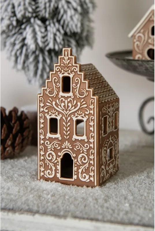 Porcelánový svícen perníková chaloupka Perníková chaloupka - 7*7*15 cm