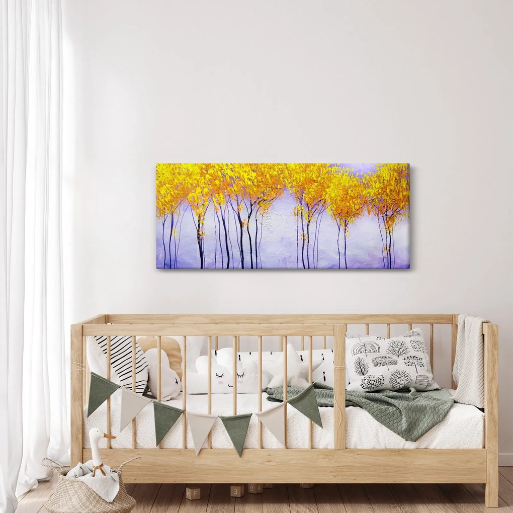 Obraz žltých stromov (120x50 cm)