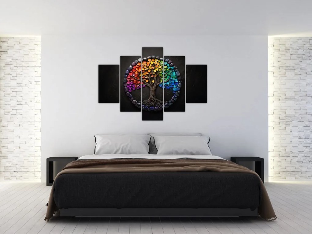 Obraz – Strom plný farebných sŕdc (150x105 cm)