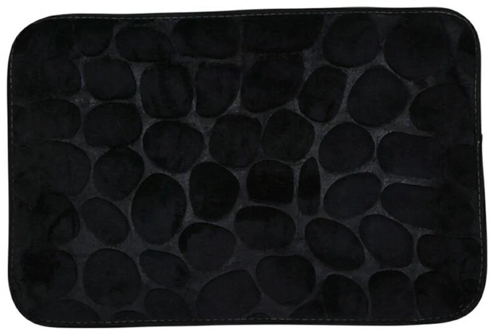 Bathroom Solutions Predložka do kúpeľne Stones, 40x60 cm, čierna