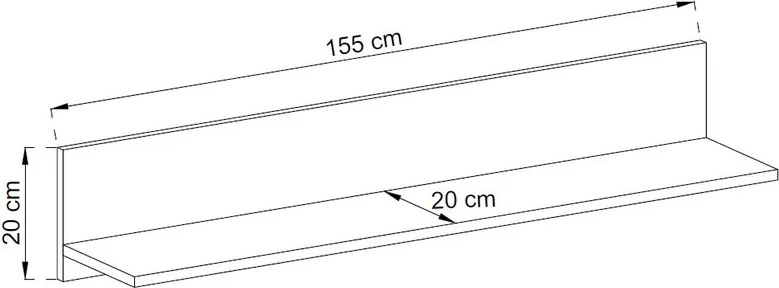 TV skrinka s policou Sky, dub riviera