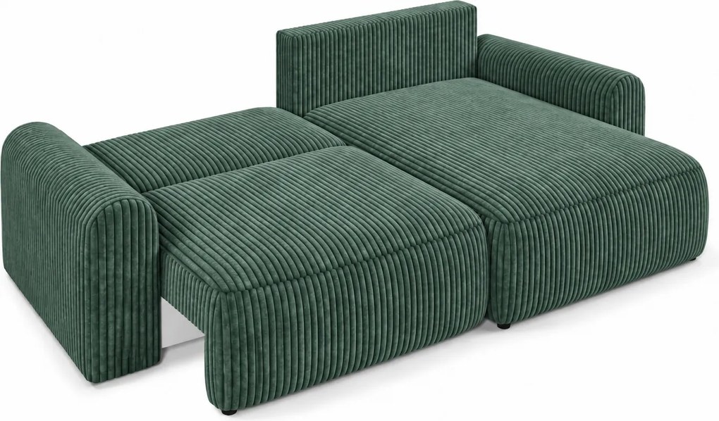 Rozkladacia obojstranná sedacia súprava do L NORDEN TILIA 250x140 cm, zelená