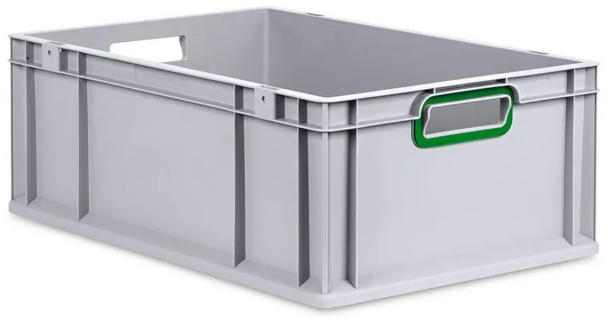 Sada 4 kusov - Eurobox Next Gen 2.0 - Stohovateľná nádoba s otvorenými rukoväťami - Zelená - 600 x 400 x 220 mm