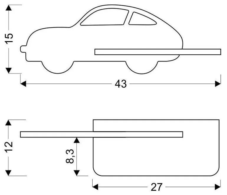 Modré detské svietidlo Car - Candellux Lighting