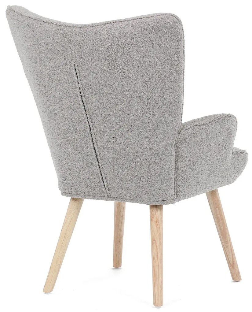 Kreslo s ušami Bouclé GREY2, sivá