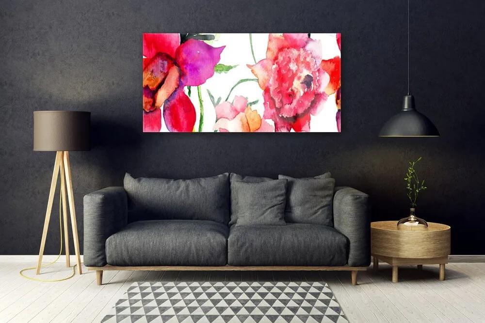 Obraz na akrylátovom skle Kvety umenie 120x60 cm