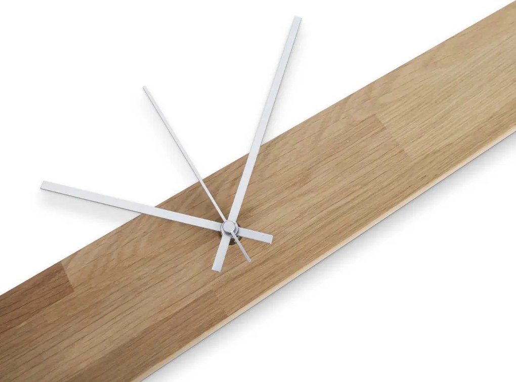 SENTOP | Minimalistické hodiny z prírodného dreva I SENTOP MAS020-3041-SILVER-60x8cm analógové