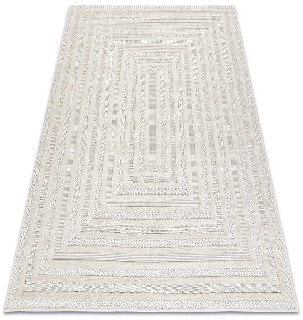 Koberec SANTO  SIZAL 0999, geometrické tvary, biely