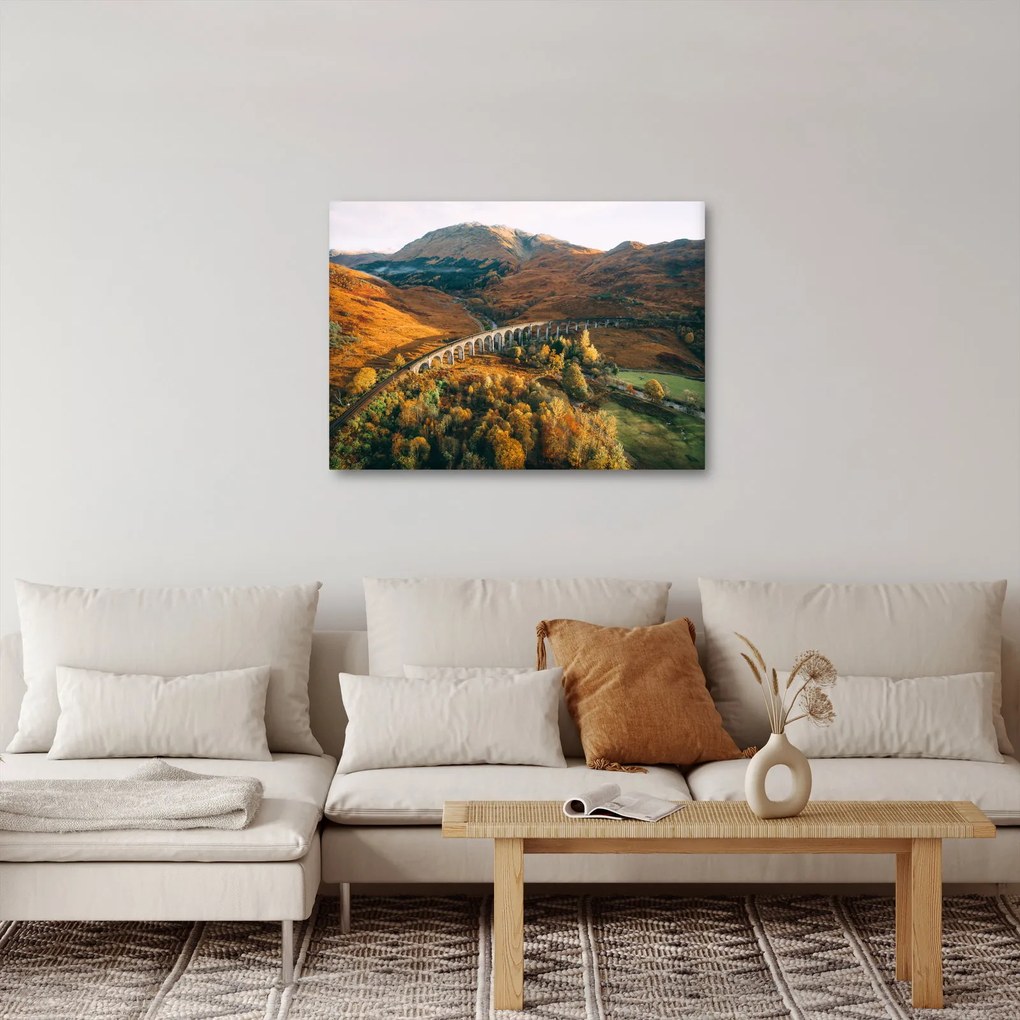 Obraz mosta v škótskom údolí (70x50 cm)