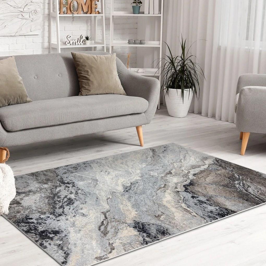 Dywany Łuszczów, Kusový koberec Fusion 9613 l. grey/dark grey, 240x330, šedá, kancelária