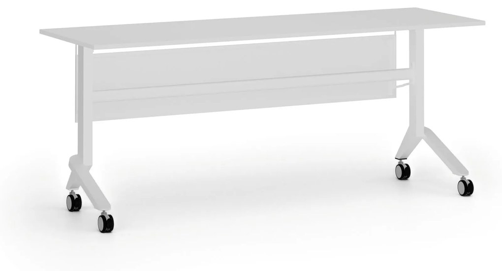 Mobilný stôl PRIMO MOVE, 1800 x 600 mm, biela podnož, biela