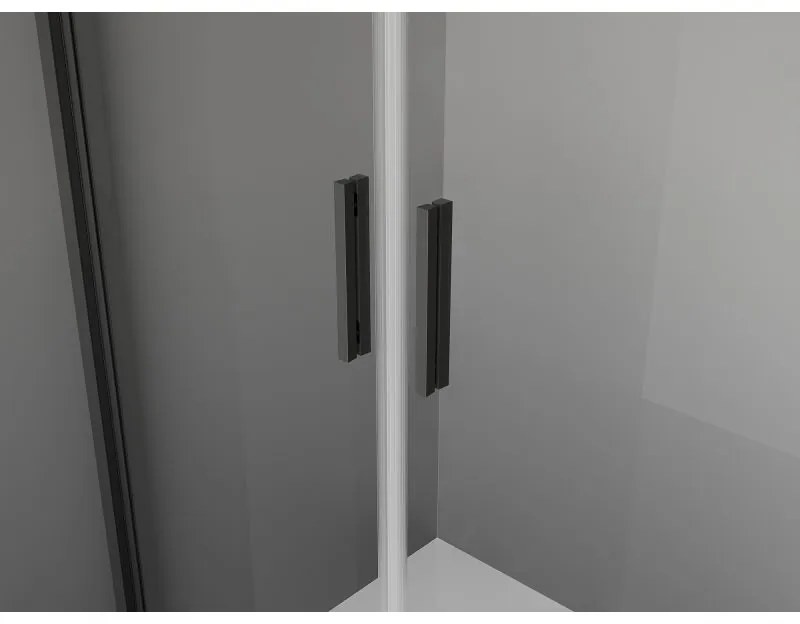 Mexen Exo, dvojkrídlové výklopné dvere 100x200 cm, 6mm číre sklo, čierny profil, 8182-100-000-70-00