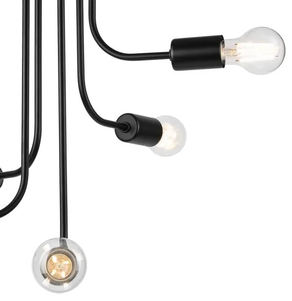 Prisadený luster TRINITY 5xE27/15W/230V čierna