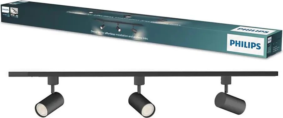 Philips - Bodové svietidlo v lištovom systéme EASYLINK 3xGU10/7W/230V 1m čierne