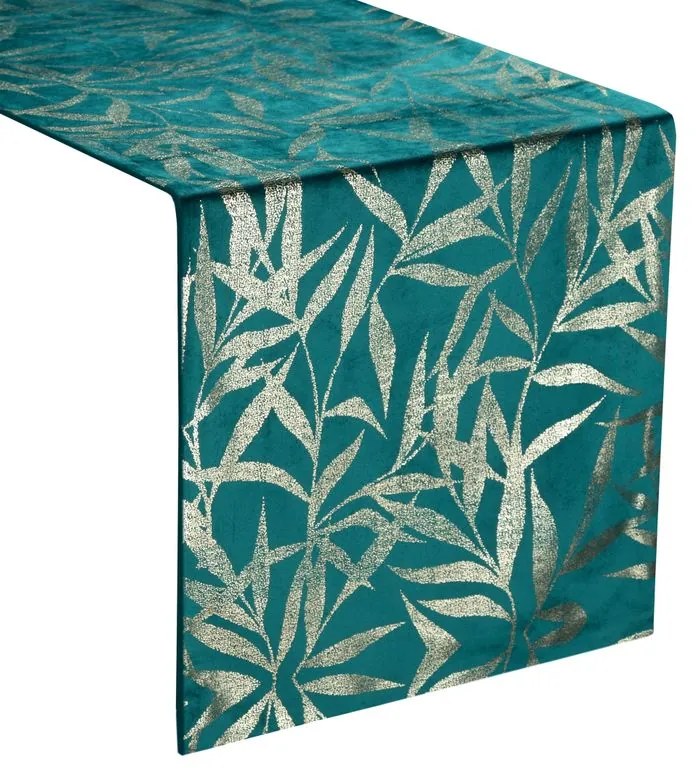 Dekorstudio Elegantný zamatový behúň na stôl BLINK 15 tmavotyrkysový Rozmer behúňa (šírka x dĺžka): 35x180cm