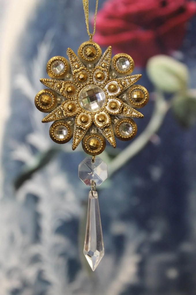 Zlatá okrúhla cárska závesná ozdoba 6cm