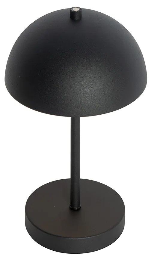 Sada 2 vonkajších stolových lamp hríb čierny nabíjateľný - Keira