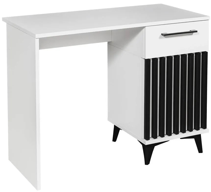 Písací stôl s lamelami Brema biela/čierna