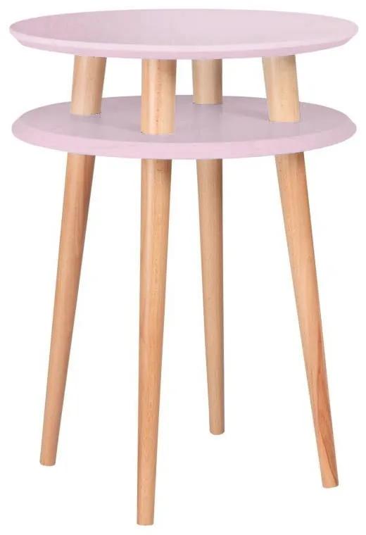 Ružový odkladací stolík Ragaba UFO, ⌀ 45 cm