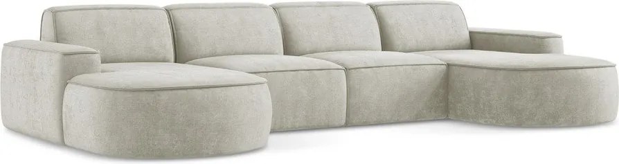 Krémová ženilková rohová pohovka (do tvaru "U") Omao – Makamii