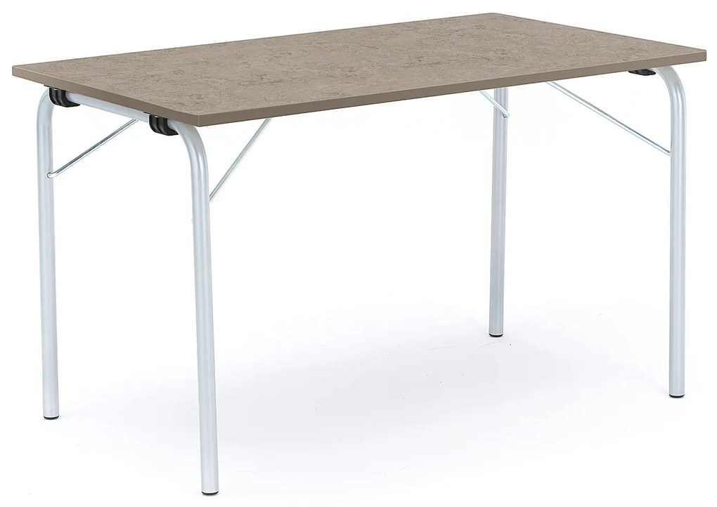 Skladací stôl NICKE, 1200x700x720 mm, linoleum - svetlošedá, galvanizovaný