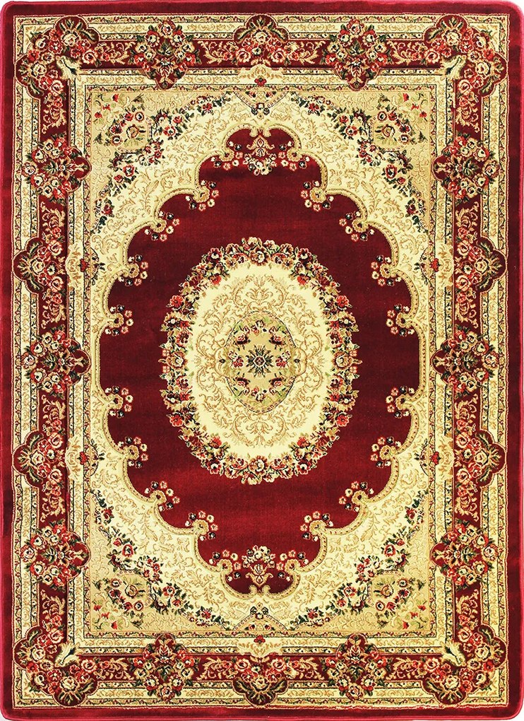 Koberec Adora 5547 RED – červený vzorovaný obdĺžnik Rozmer: 200x290 cm