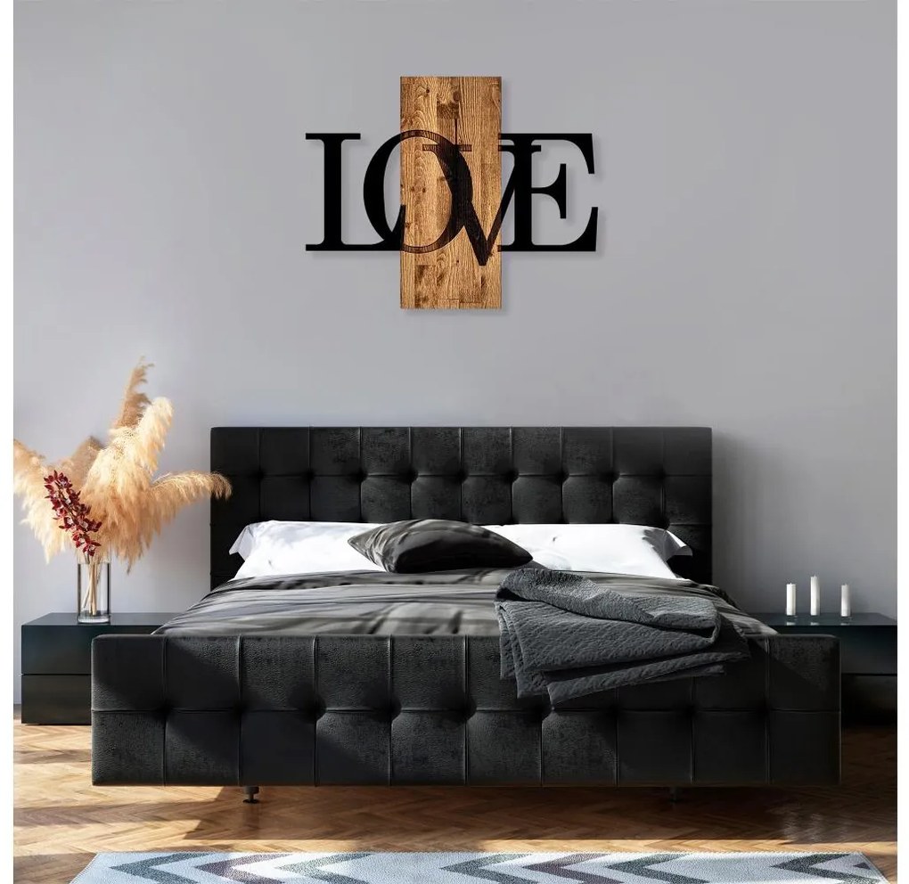 Asir Nástenná dekorácia 58x73 cm láska drevo/kov AS1642