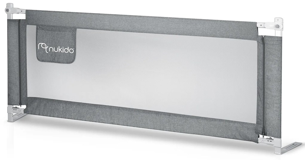 Bezpečnostná zábrana k posteli 200 cm Nukido NK-227 - sivá