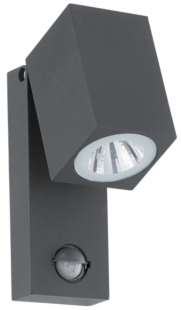 EGLO Vonkajšie nástenné LED svietidlo SAKEDA, šedé, čidlo