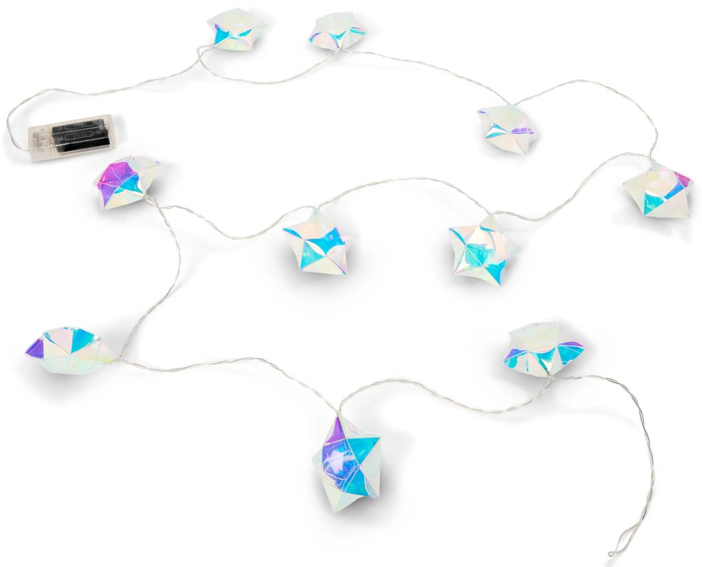 LED svetelná reťaz, opalizované hviezdy