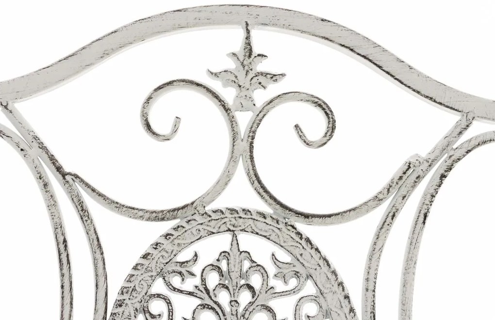 Súprava kovových stoličiek a stola Aldeano (SET 2+1) - Biela antik