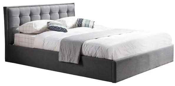Čalúnená posteľ Denholm 160x200, sivá, bez matraca