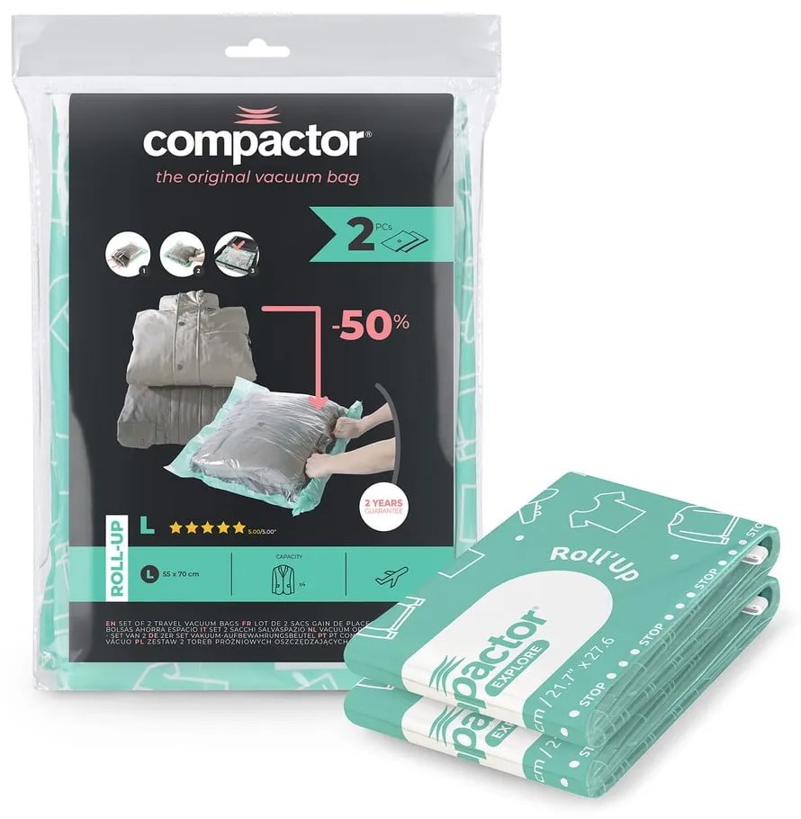 Vákuové vrecia v súprave 2 ks Roll Up L – Compactor