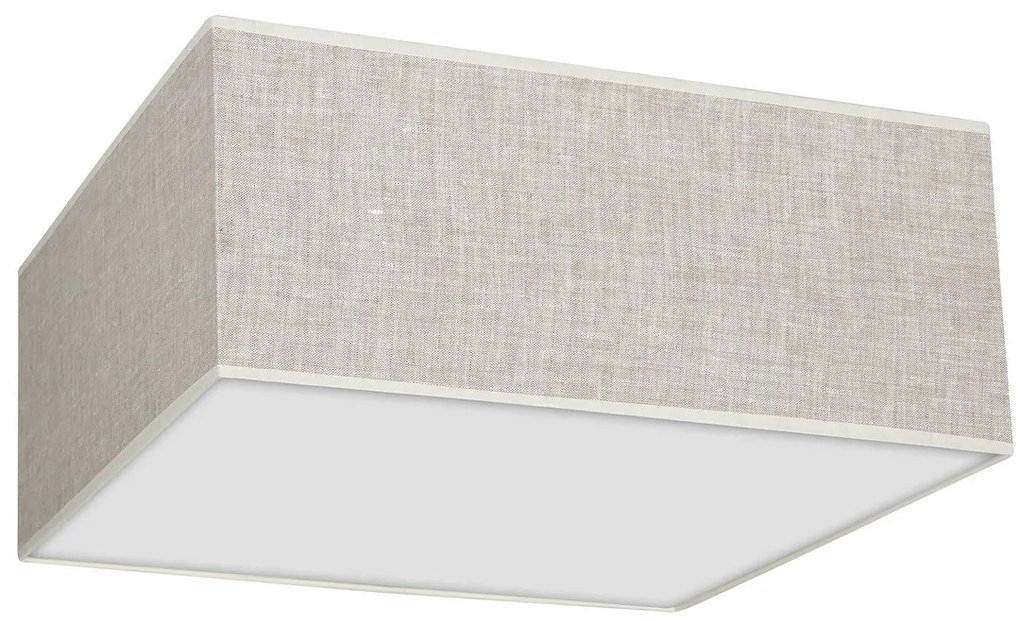 Stropné svietidlo Lino Square, 1x ľanové tienidlo, (biele plexisklo), (40cm)