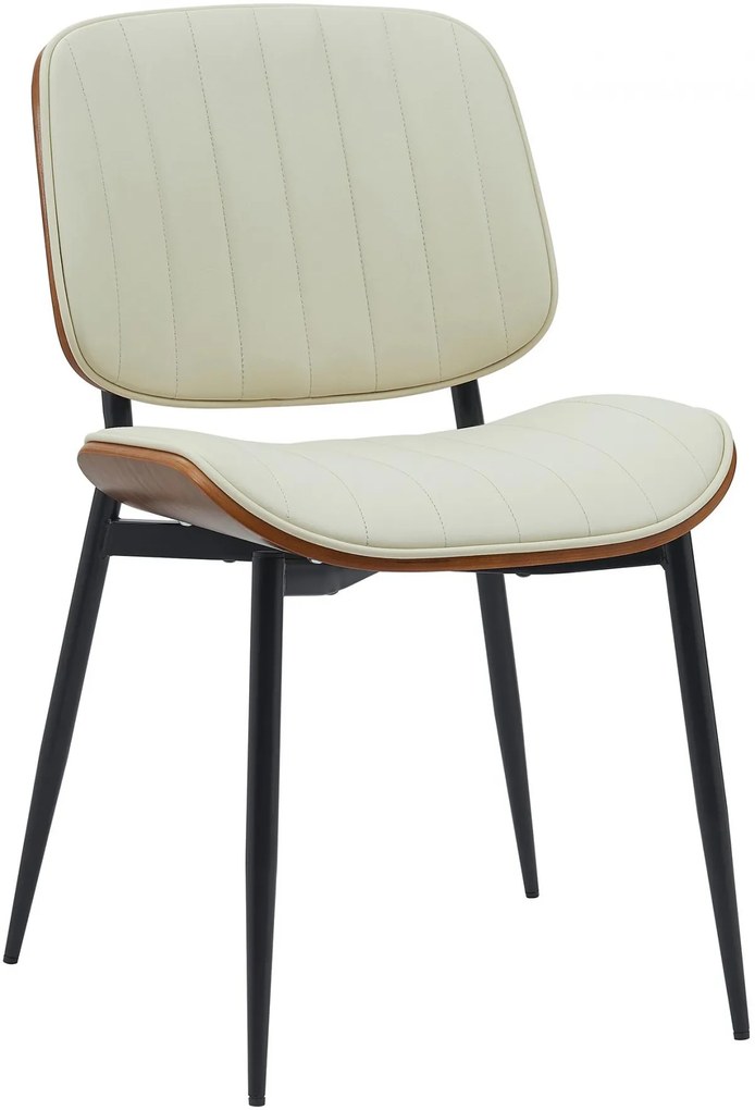 Konferenčná stolička Tiffin koženka - Orech / Krémová