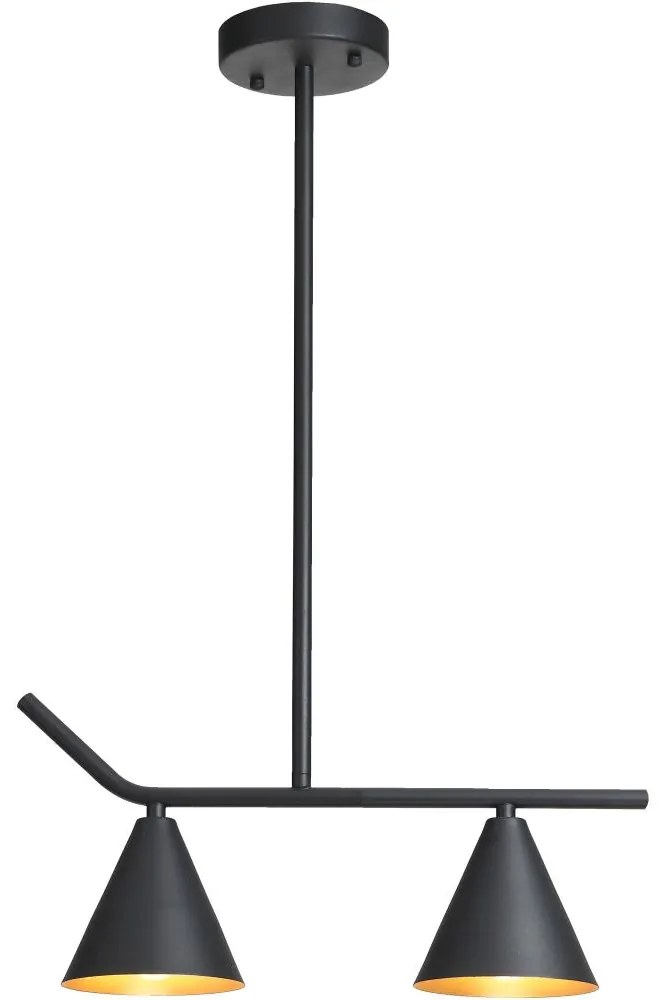 Luster na tyči 2xE27/40W/230V čierna