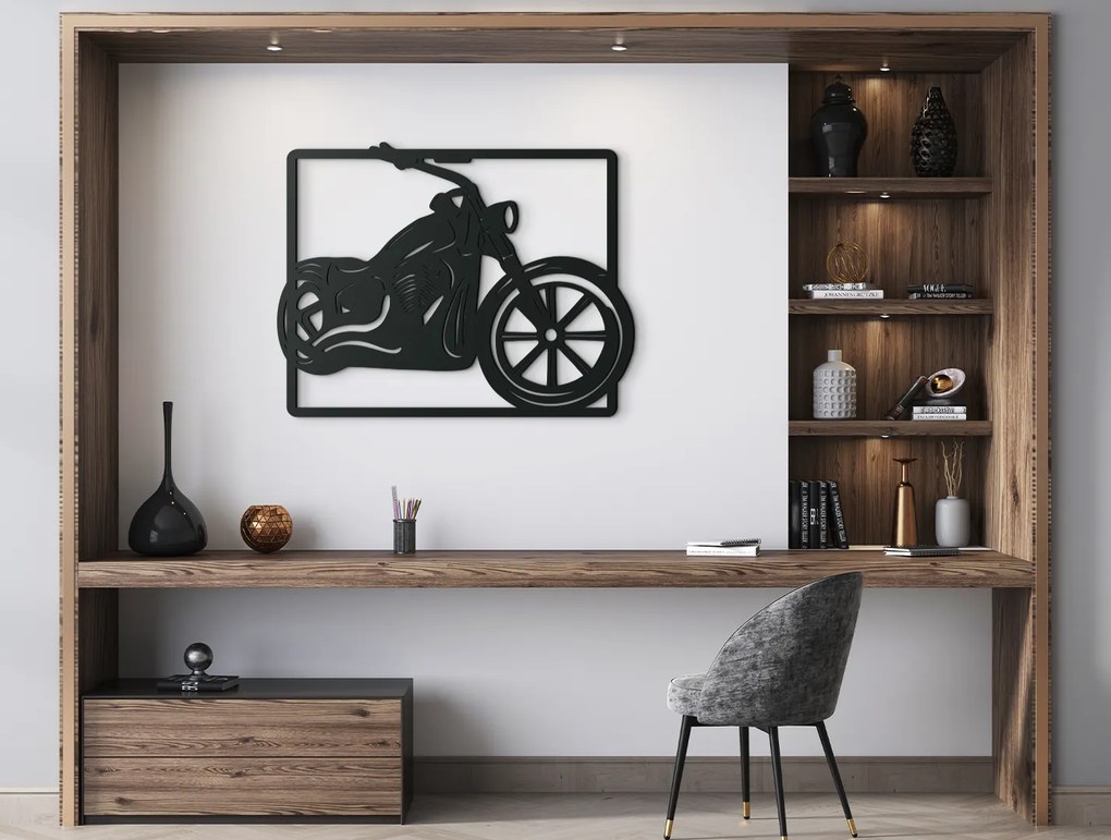 drevko Drevený obraz na stenu Chopper Rozmer obrazu: 32,5 x 42 cm, Farba dekorácie: Čierna