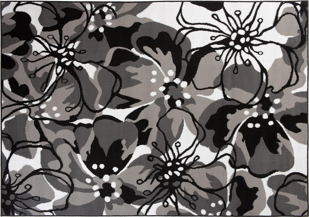 TA Koberec Z907D BLACK MAYA PP EYM Sivý Obdĺžnikový Rozmer: 250x350 cm