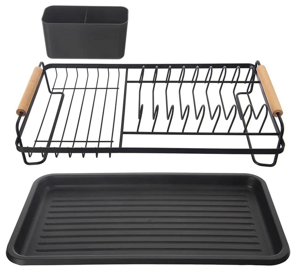 Čierny kovový odkvapkávač 43x23,5 cm Radka – Orion