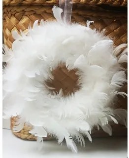 Veniec biele perie  14 cm
