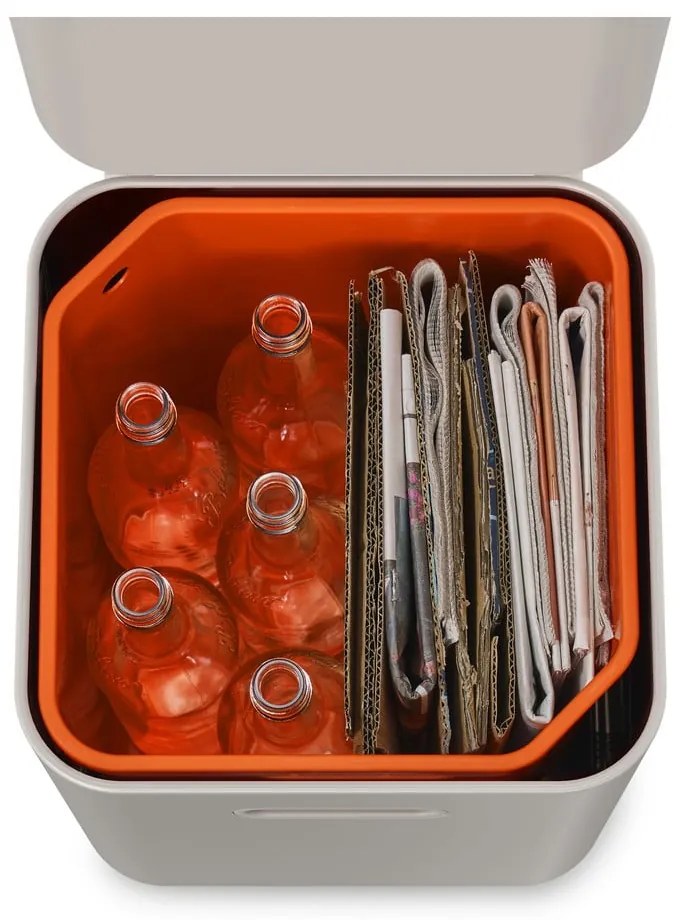 Krémovobiely kôš na triedený odpad Joseph Joseph Totem Compact, 40 l