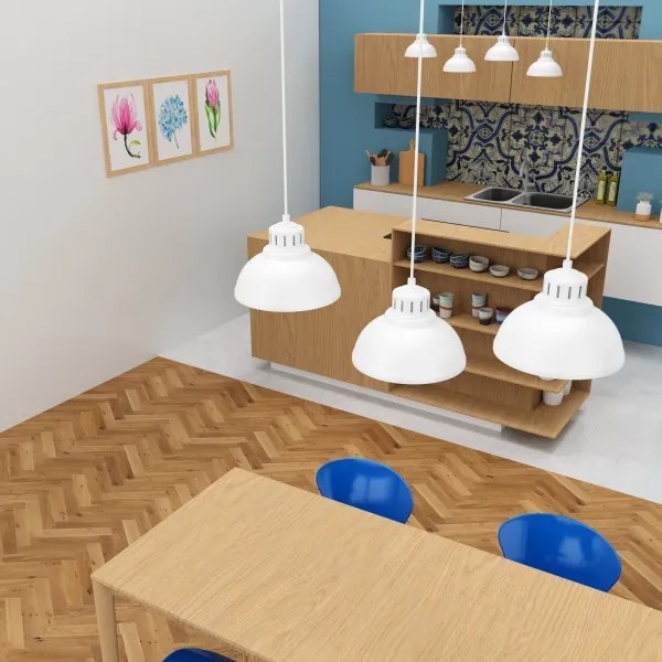 Luster na lanku SVEN 3xE27/15W/230V biela