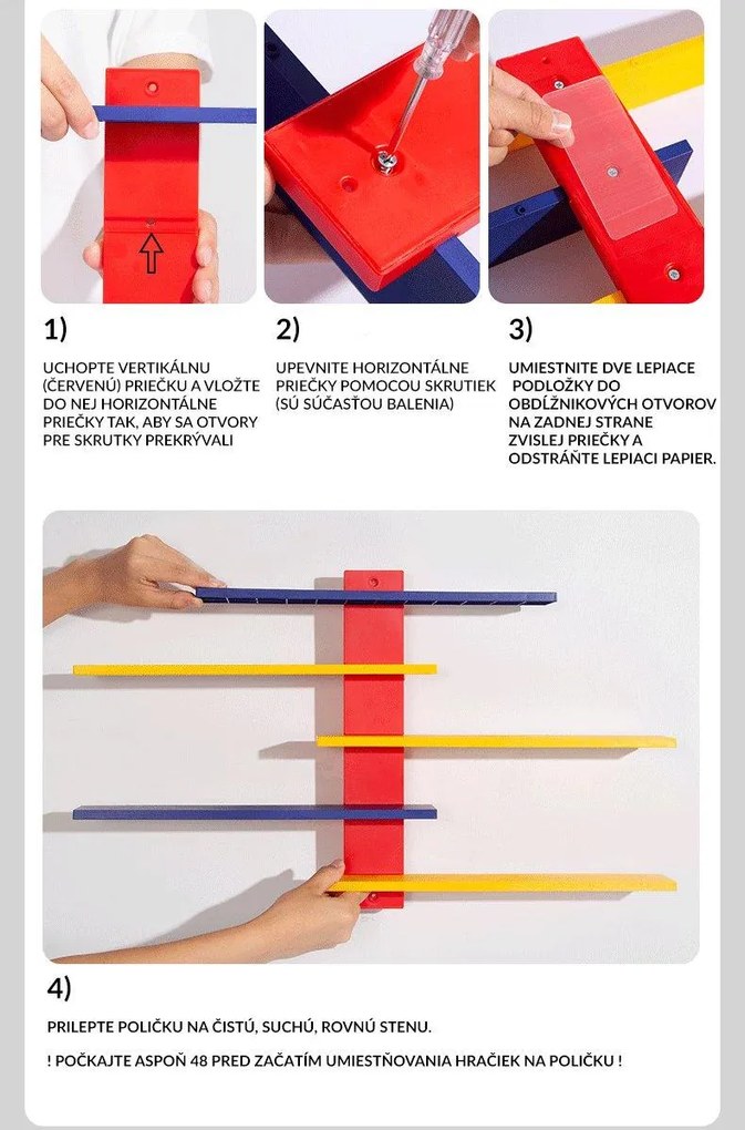 Nástenný regál na vystavovanie hračiek a figúrok 888