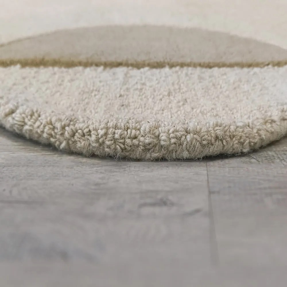 Sivobéžový ručne tkaný vlnený koberec 160x230 cm Mia Scallop Frame – Flair Rugs