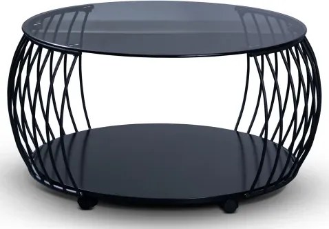Okrúhly konferenčný stolík Shanghai, 80 cm, čierny/sivý%