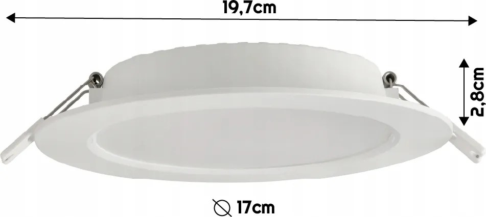 LED stropní panel zapuštěný kulatý 12W 1200lm bílý